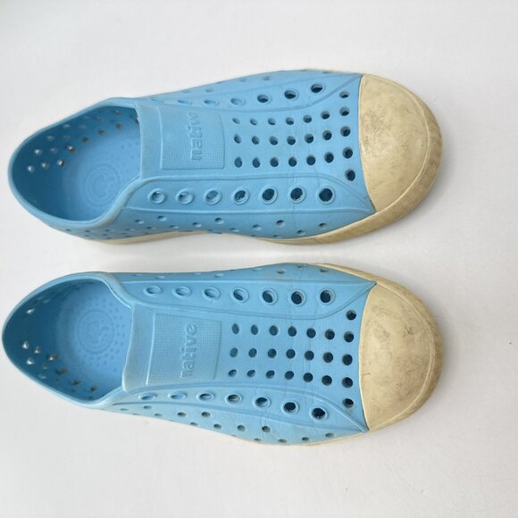 Native Shoes Kids Size C12 Blue Jefferson Slip‎ On Rubber Water Washable Beach - Picture 3 of 9
